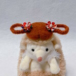 ＜2/8(月)21:00〜受注開始予定＞お雛様ヅラ🎎茶髪三つ編み×つまみ花（赤）