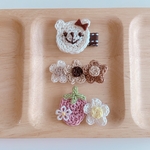 ★送料無料★ベビーヘアクリップ♡ラテカラーくまセット