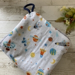 ループタオル2枚セット☆スペース柄　オフホワイト