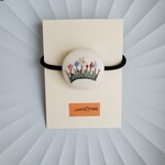 刺繍ヘアゴム🌷　くるみボタン　163　💛送料無料💛　