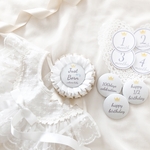 再再販♡月齢ロゼット 【ホワイト×シャンパン】