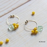 再販＊小さなミモザのフープイヤリング＊ゴールド＊フラワー＊花＊イエロー