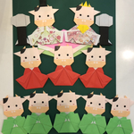 折り紙　ひな祭り飾り　牛さん雛人形②