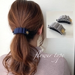送料無料★【バナナクリップ アーチ型】flower💐グログランリボン