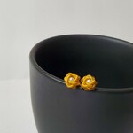 玉結びピアス【金茶】★小ぶり★