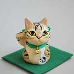 招き猫(酒招き・キジトラ) 【受注制作】ご注文前には必ずメッセージで納期をお確かめください