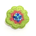 お花手刺繍ブローチ