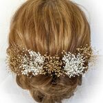 【All.2000円】の髪飾り かすみ草 白 ゴールド  卒業式 結婚式 成人式