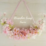 幸運を呼び込むホースシュースワッグ　桜　アーティフィシャルフラワー
