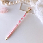 【B級品 】ダイヤ付き𑁍ハーバリウムシャーペン (レジン)-ピンク-