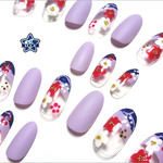 【新春SALE1/31まで】ネイルチップ(Ovalハンドチップ)－和ネイル・梅－