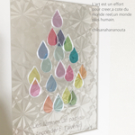 カラフルteardrop  ホワイト　虹の雫　ギャラリーグラスshadow glass ステンドグラス風