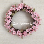 クレイフラワー　桜　さくらのリース