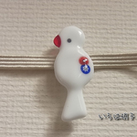 白い文鳥　帯留め　再29