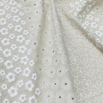 《96×30🌸ミルクティー》感謝sale!コットン刺繍レース生地