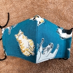 送料無料꙳★*ﾟ春用マスク/大人用/プレゼントにも/猫柄/かわいい/冬用/爽やか/手作りマスク/ハンドメイド/猫マスク/猫/ねこ/不織布/夏用マスク