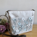 　ショルダーバッグ　　リネン×レース　　K様専用