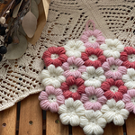 もこもこお花の鍋敷き❁︎さくらんぼ