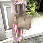 新色☆シボ風エコレザートートバッグ☆カラーバンド&インナーバック付☆【30cm】Mサイズ☆キャメル色