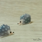 人気！〈再販〉ハリネズミのピアス(グレー)