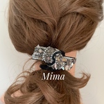 ★  new   グレー系ストーン　ヘアゴム  
