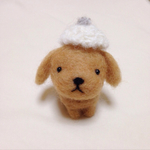 ふわふわ帽子のゴールデンレトリーバー
