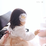 お誕生日＆記念日のドットチュールと王冠のヘアクリップB☆クラウン　ベビーヘアクリップ