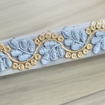 インド刺繍リボンᢂ インド刺繍/インドリボン/刺繍リボン/刺繍/リボン/シルクリボン/シルク/トリム/ブレード/ジャガード/ジャガードリボン/チロリアンテープ/レース/チュール/インド/チュールレース