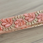 インド刺繍リボンᢂ 蔦オレンジ　インド刺繍/インドリボン/刺繍リボン/刺繍/リボン/シルクリボン/シルク/トリム/ブレード/ジャガード/ジャガードリボン/チロリアンテープ/チュールレース