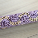 インド刺繍リボンᢂ蔦パープル　インド刺繍/インドリボン/刺繍リボン/刺繍/リボン/シルクリボン/シルク/トリム/ブレード/ジャガードリボン/チロリアンテープ/チュールレース