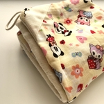 Thanks sale■再販■ループ付きガーゼタオル■レトロ*パンダちゃん*入園準備*クリーム