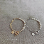 【sale】パールとチェーンのブレスレット