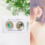 ミラーゴールドの天然シェルピアス/イヤリング