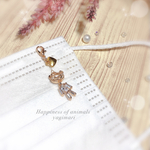 クマさん🧸♥️高品質♥️ジルコニアがキラキラマスクチャーム❣ピアス(イヤリング)へ変更可能です♡変更する場合メッセージください。