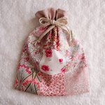 リバティ　ローザ　パッチワーク　ハンドメイド　巾着袋　サニタリーポーチにも　🥀