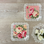 tkb163　様専用　❤︎　インテリアにもなるコースター　2枚セット　❤︎  ピンク　薔薇柄　キルトゲイト　❤︎