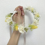 ベビーキッズ花冠、花冠、ハーフバースデー、100日祝い、誕生日、プリザーブドフラワー