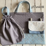 y87umiko様☆星柄刺繍生地×星柄ワッペンレッスンバッグ他オーダーページ