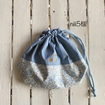 niii5様☆リバティプリント フェリシテブルー×ブルーグレー×さくらんぼワッペンレッスンバッグ他オーダーページ