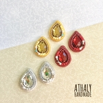 ピアス/イヤリング　＊shizuku＊yellow.red.gray　ビーズ刺繍
