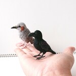 【thinmanさまご注文品】ハシブトガラスとヒヨドリのマスコットセット