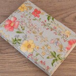 【単行本】ゴムバンド付ブックカバー★草花 ボタニカル フラワー★水彩★スモーキーブルー