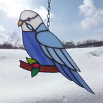 ステンドグラス　セキセイインコ　サンキャッチャー