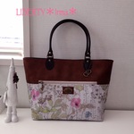 LIBERTY☆ビニコ×合皮×帆布 トートバッグ