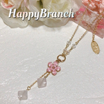 桜とローズクォーツのネックレス♡