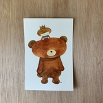 「王子とくま」キラキラ原画　送料無料　水彩画　