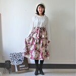 【祝❤2周年感謝セール♪】ローズカラーのティアードスカート