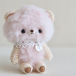 約11cm モフモフふわふわあみぐるみ 春色ピンクなクマさん