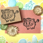 消しゴムはんこ⭐︎いのししさん。