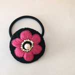 お花刺繍ヘアゴム